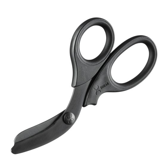 XShear 7.5” Heavy Duty Trauma Shears. All Black Handles - Black Titanium Coated Stainless Steel Blades - for The Professional Emergency Provider