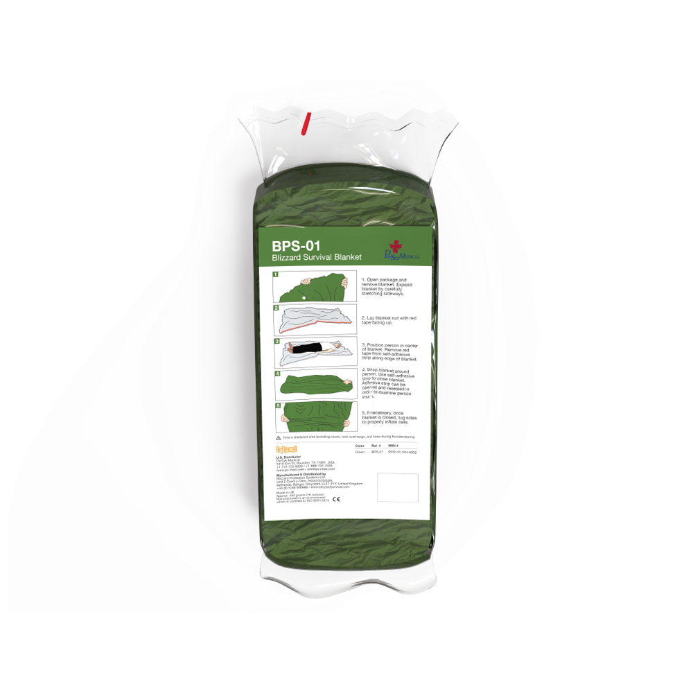 Blizzard Survival Blanket- Green-Integrated MedCraft