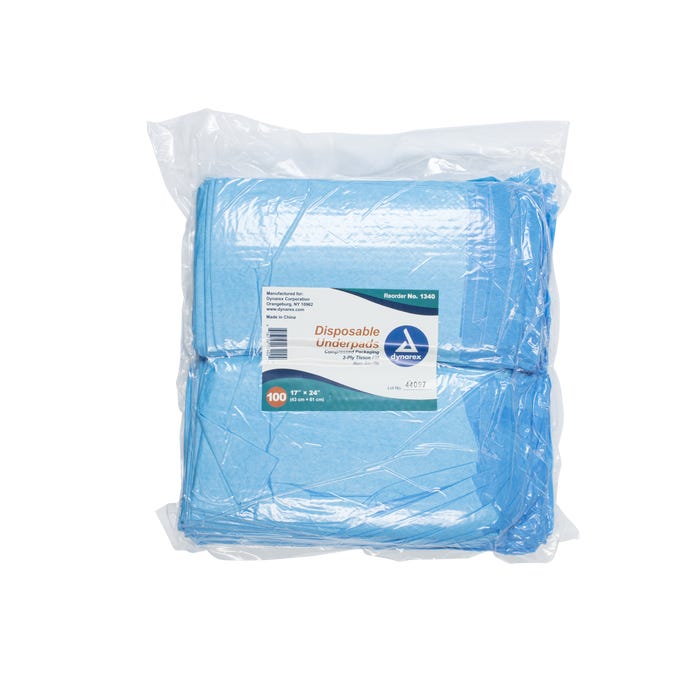 Disposable Underpads, 17 x 24 - Tissue Fill (2 ply), bx/100-Integrated MedCraft