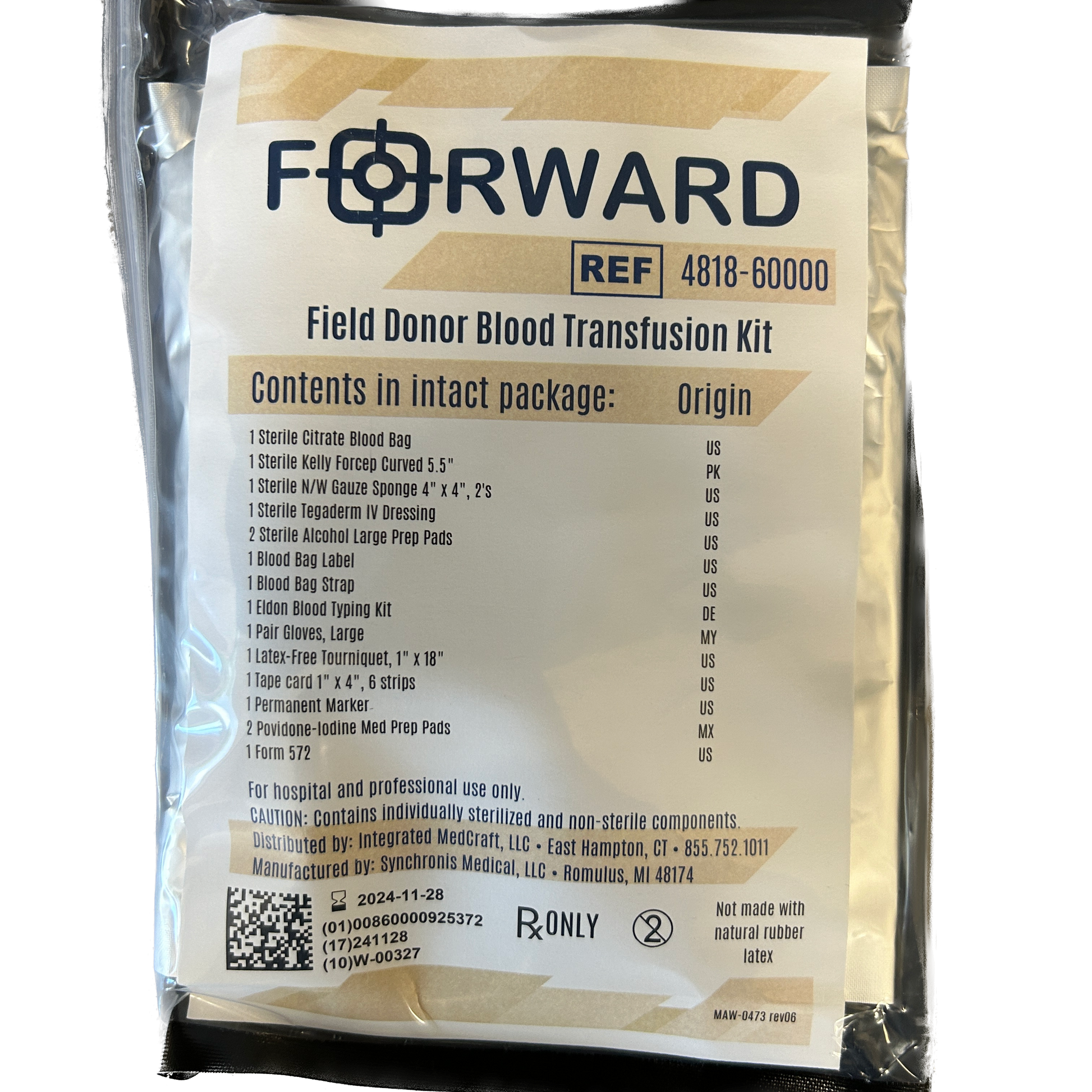 FORWARD Donor Blood Transfusion Kit-Integrated MedCraft
