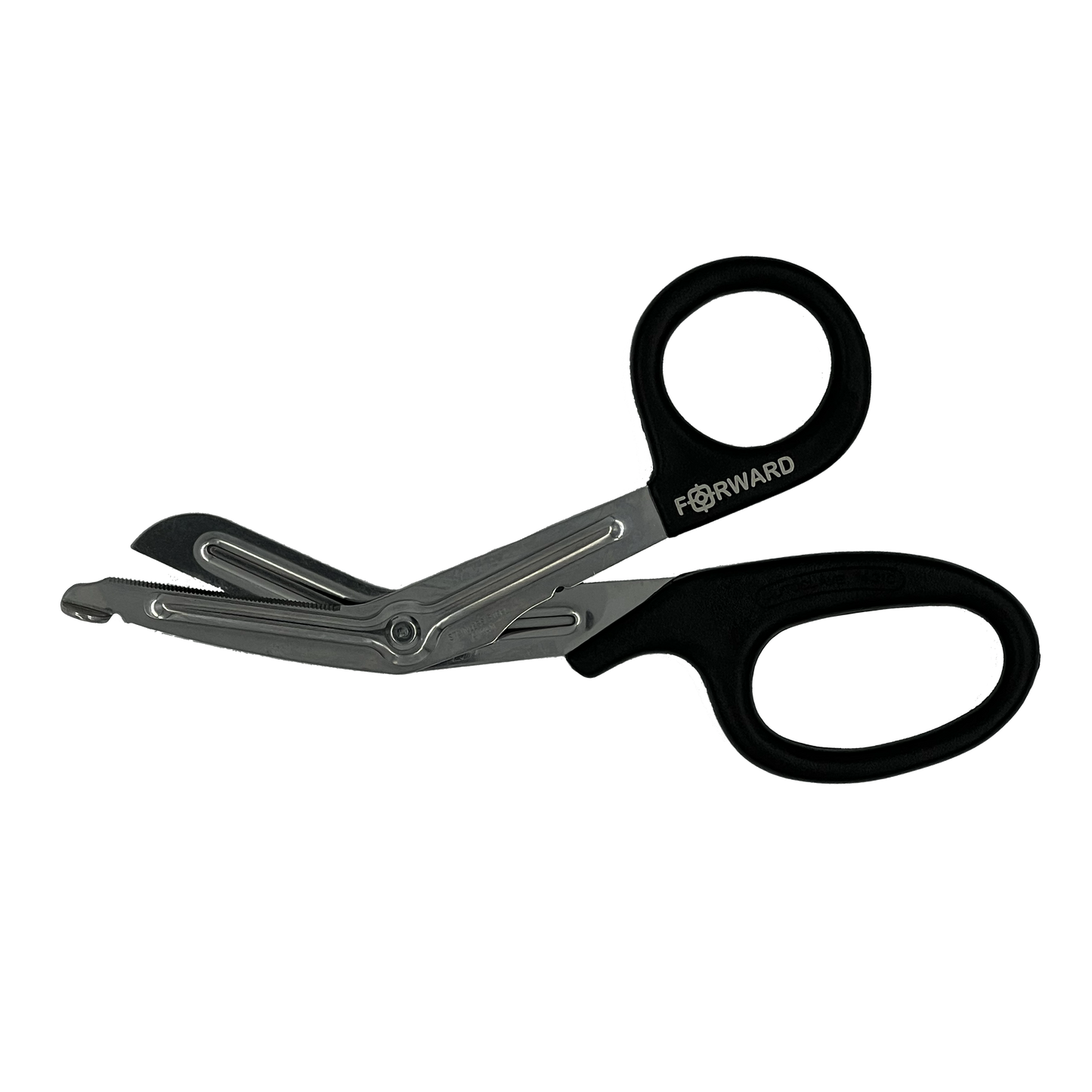 Forward Trauma Shears 7.25", Black Handle, Stainless Steel Blade-Integrated MedCraft