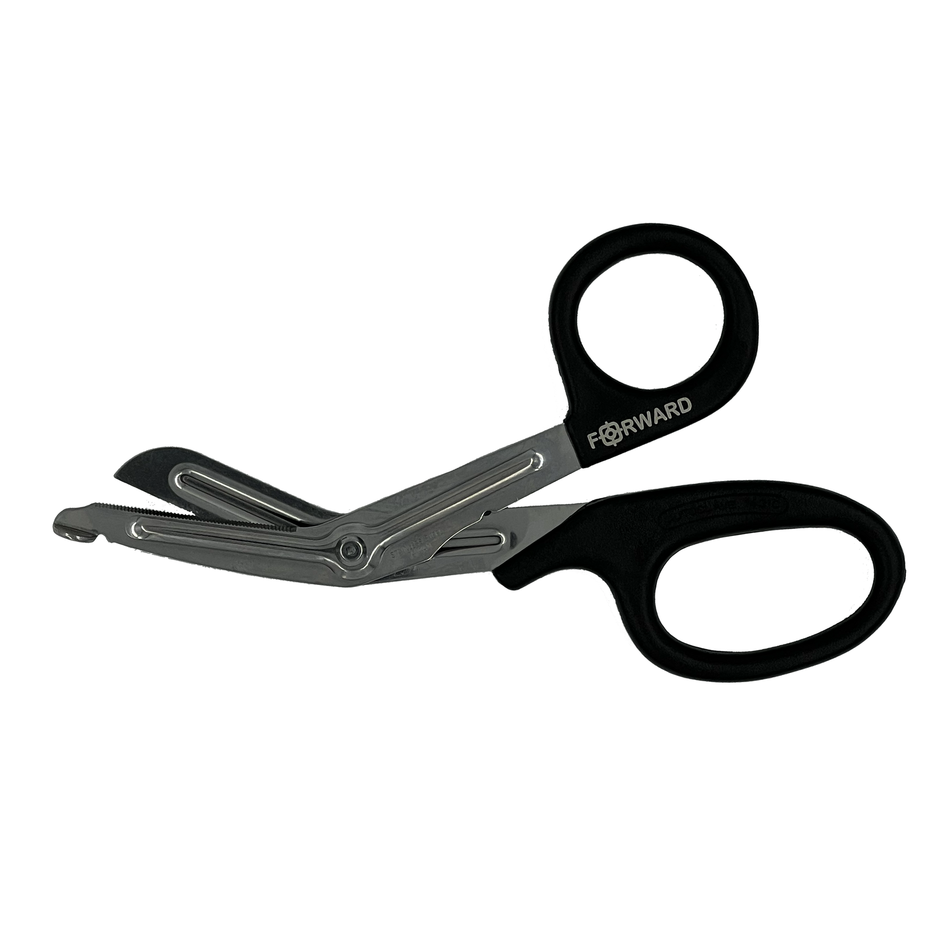 Forward Trauma Shears 7.25", Black Handle, Stainless Steel Blade-Integrated MedCraft