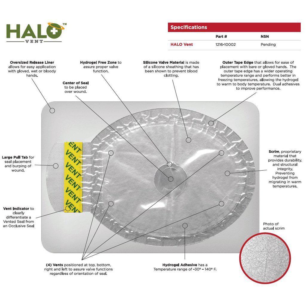 Halo Vent Combo Pack, Flat package 10.75 x 7.5-Integrated MedCraft