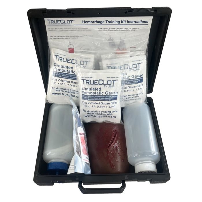 TrueClot Hemorrhage Training Kit, Laceration, w/Z-Fold Gauze, Dark Skin Tone-Integrated MedCraft