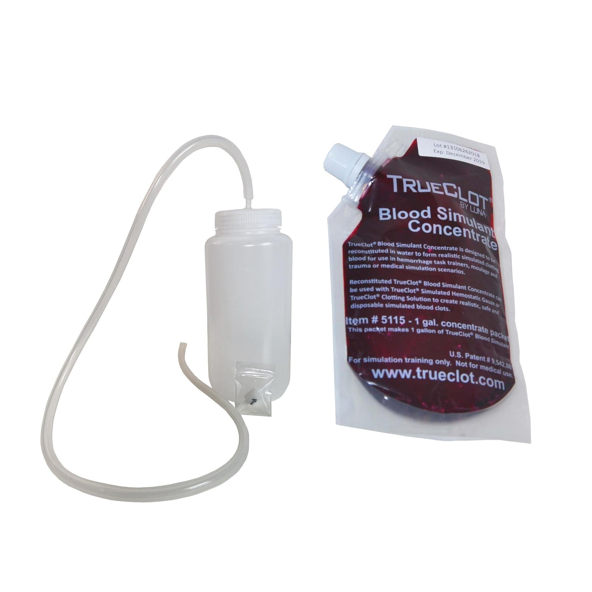 TrueClot® Blood Simulant Concentrate, Gallon with Bottle-Integrated MedCraft
