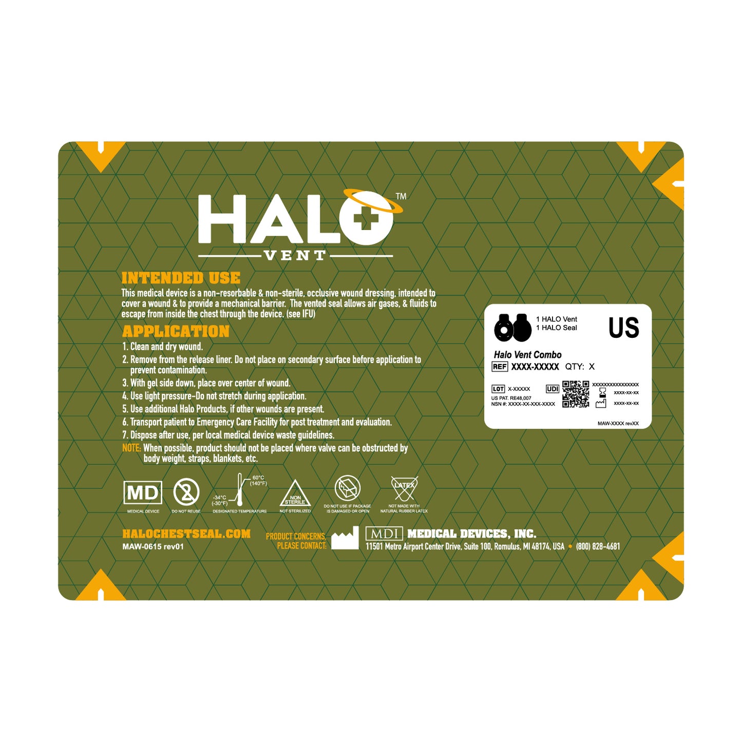 HALO Combo Pack IFAK Package, 7” x 5”