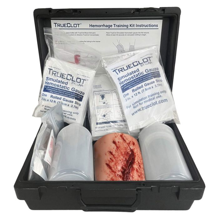 TrueClot Hemorrhage Training Kit, Laceration, w/Rolled Gauze, Light Skin Tone