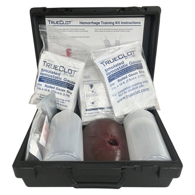 TrueClot Hemorrhage Training Kit, Gun Shot Wound, w/Rolled Gauze, Dark Skin Tone