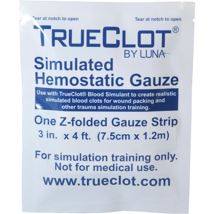 TrueClot  Simulated Hemostatic Gauze, 4 ft, Z-Folded