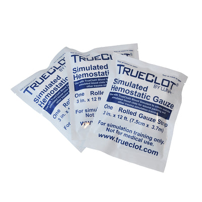 TrueClot 12 ft Rolled Simulated Hemostatic Gauze, 3/pk