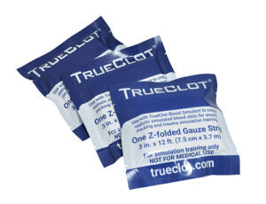 TrueClot Simulated Hemostatic Gauze, 12ft, Z-folded, 3-Pack