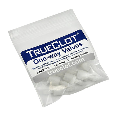 TrueClot Backflow-Prevention Valves with Barbed Fittings for TrueClot Trainer Bottles 5/Pk