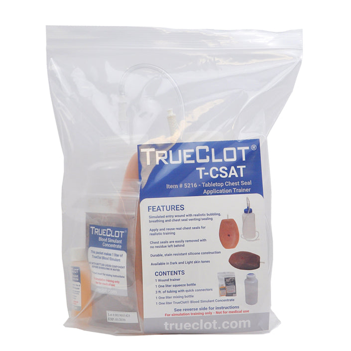 TrueClot Tabletop Chest Seal Trainer - Light Skin Tone