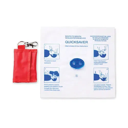 CPR Barrier Mask w/ Pouch, Red-Integrated MedCraft