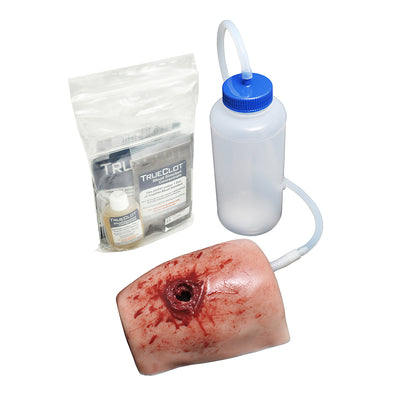 TrueClot® Task Trainer, Gunshot Wound Light Skin Tone w/ Bone Insert