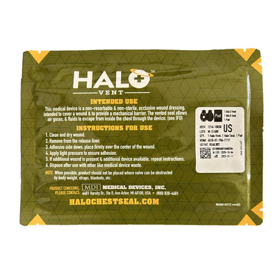 HALO Combo Pack IFAK 7x5 w/ Absorbent Pad, (1 Halo Seal, 1 Halo Vent, 1 Pad)-Integrated MedCraft