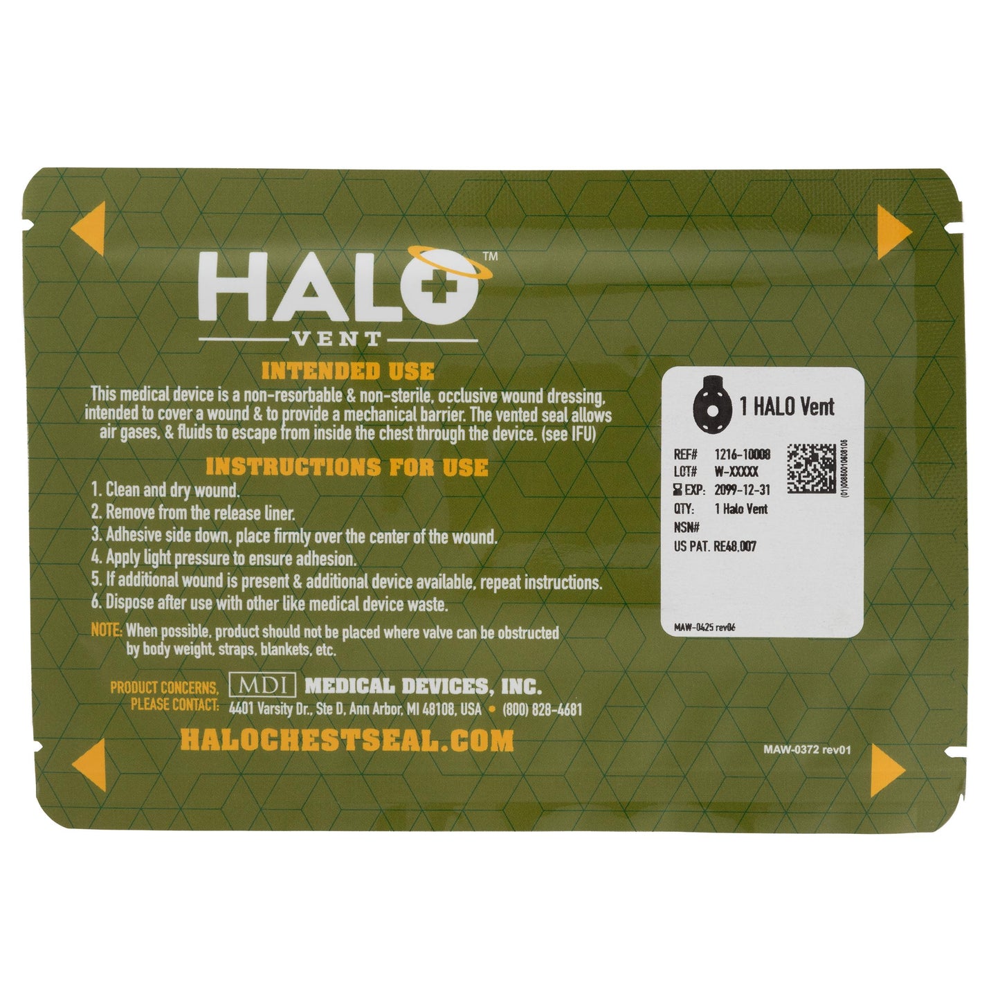 HALO Vent IFAK Single Pack, Package 7” x 5”-Medical Devices Inc-Integrated MedCraft