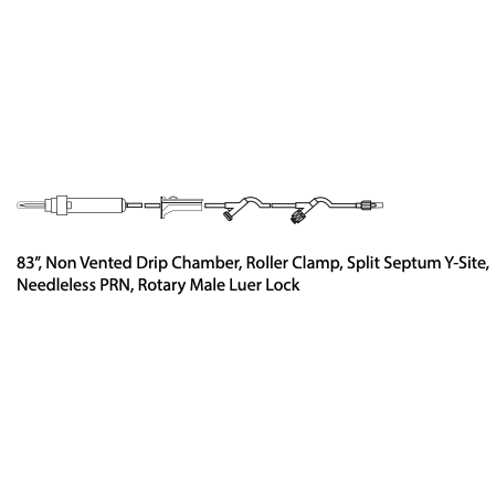 IV Admin Set NF 10 Drop 83" 1-Split Septum/ 1-Y-Inj Site Luer Lock Spk-Integrated MedCraft