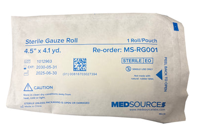 Bandage 4.5" x 4.1 yd Krinkle Gauze Fluff Roll-sterile, EA