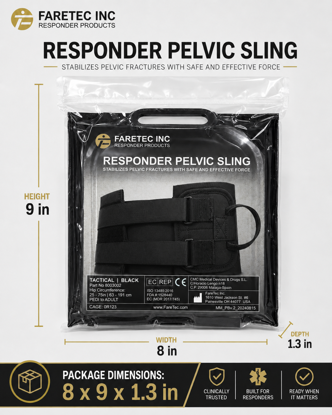 Responder Pelvic Binder -  Tactical Black
