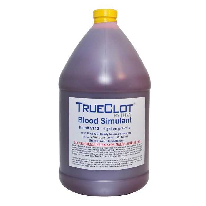 TRUECLOT Blood Simulant, Pre-Mix 1 gallon, EA-Integrated MedCraft