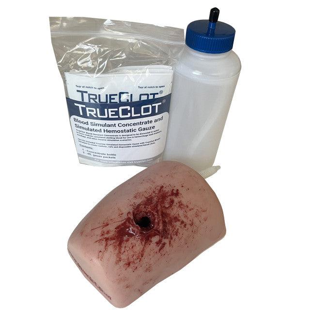 TrueClot® Task Trainer, Gunshot Wound Light Skin Tone w/ Bone Insert-Integrated MedCraft