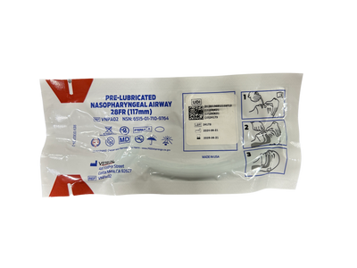 Pre-lubricated Nasopharyngeal Airway, Latex Free, 28F, USA, Ea