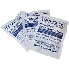 TrueClot 12 ft Rolled Simulated Hemostatic Gauze, 3/pk