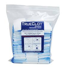 TrueClot Simulated Hemostatic Gauze Bulk Pack,  Z-folded, 96/Strips at 3"x4', Pk/96