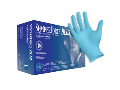 SemperForce Nitrile Exam Glove, Blue, PF, Textured, SM, Bx/100-Personal Protection-SemperMed-Integrated MedCraft