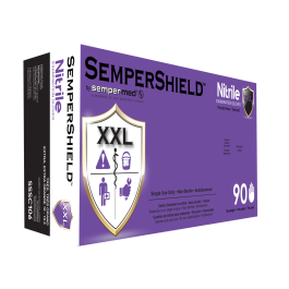 SemperShiled Nitrile Exam Glove, Purple, PF, Textured, XXL, Bx/90